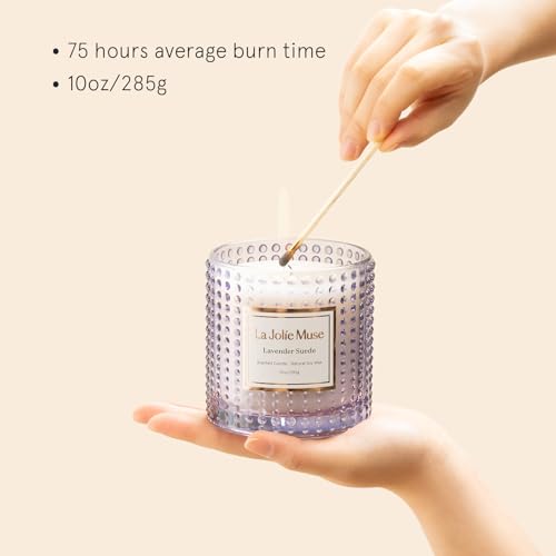 LA JOLIE MUSE Candle, Lavender Aromatherapy Candle,75 Hours Long Burning, 10 oz