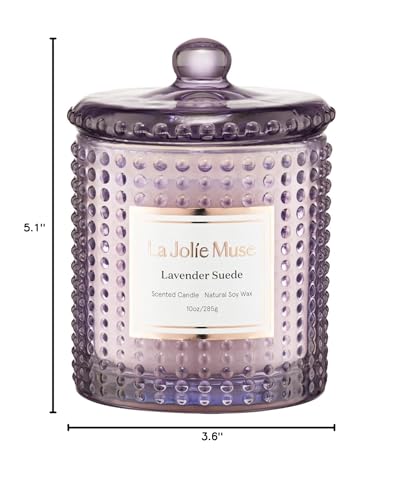 LA JOLIE MUSE Candle, Lavender Aromatherapy Candle,75 Hours Long Burning, 10 oz