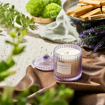 LA JOLIE MUSE Candle, Lavender Aromatherapy Candle,75 Hours Long Burning, 10 oz