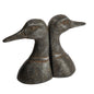 Decorative Cast Metal Duck Head Bookends, Black, Set of 2