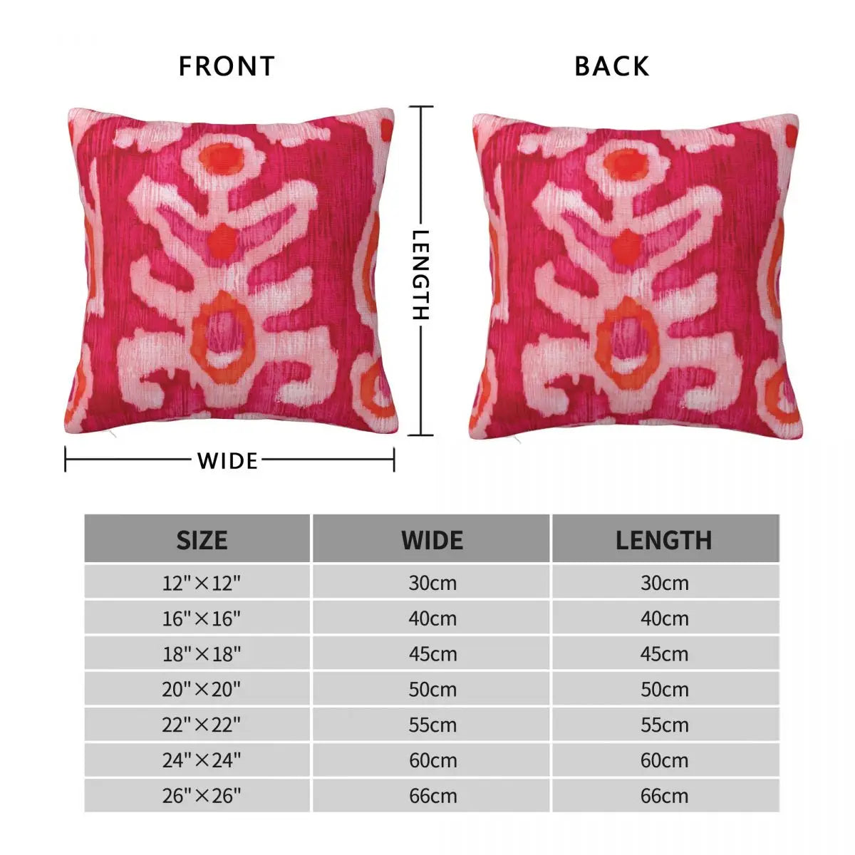 Pink & Orange Tribal Ikat Pillowcase Cushion Cover