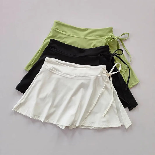 Women 2 In 1 Running Sports Skirts Shorts