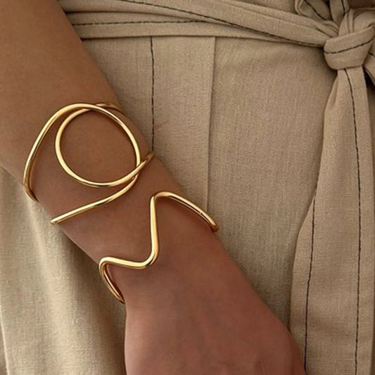 18k Gold Plated Cuff Bracelet Bijoux Femme